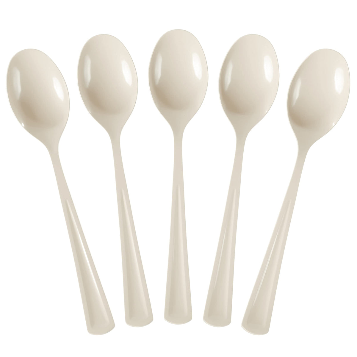 Heavy Duty Ivory Plastic Spoons | 50 Count