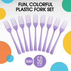 Heavy Duty Lavender Plastic Forks | 50 Count