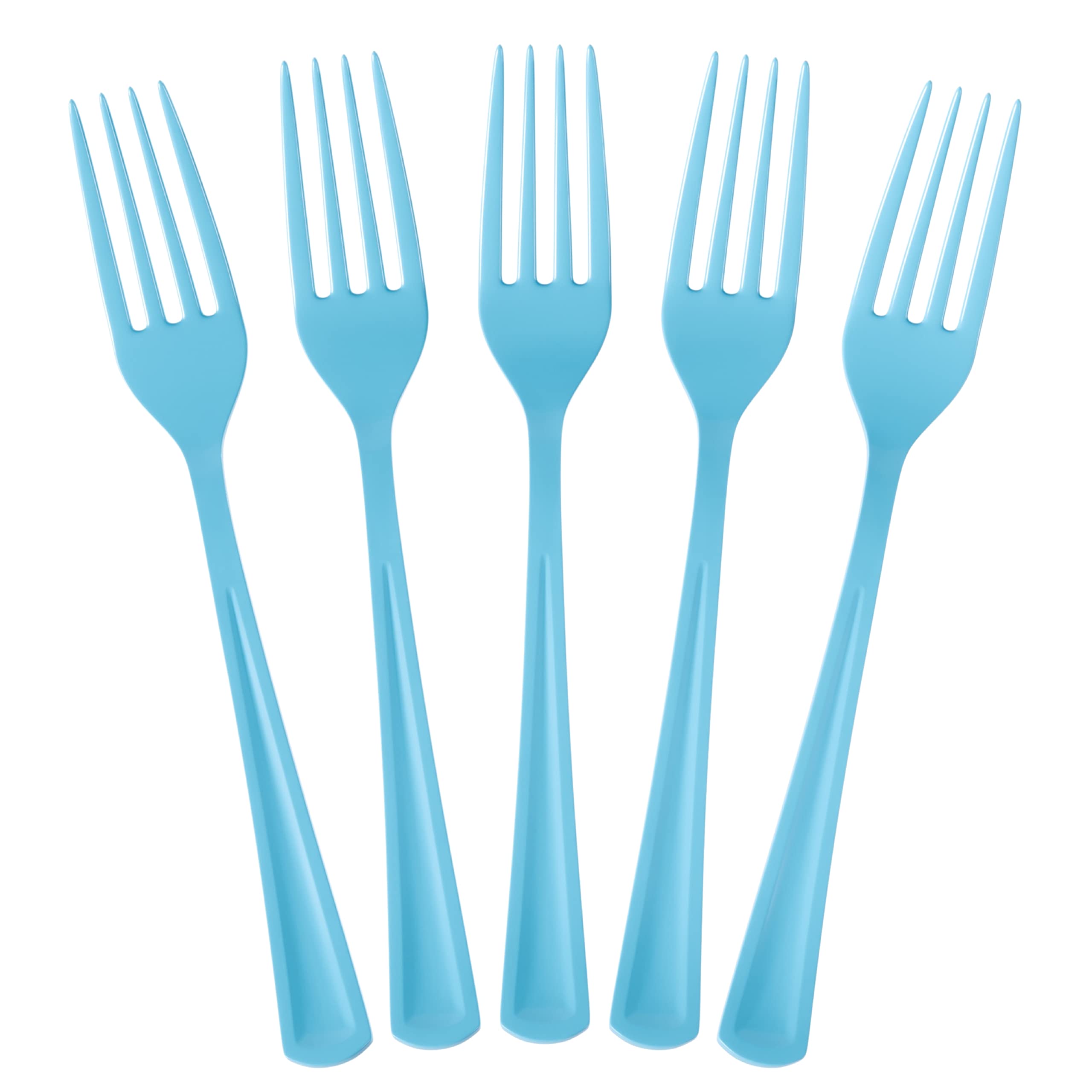 Heavy Duty Light Blue Plastic Forks | 50 Count