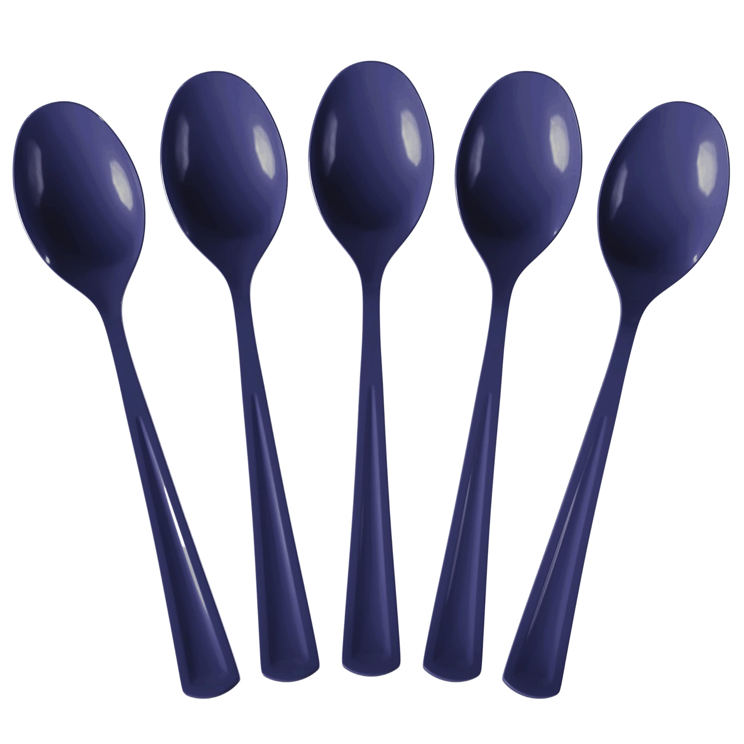 Navy Plastic Spoons 50 Count