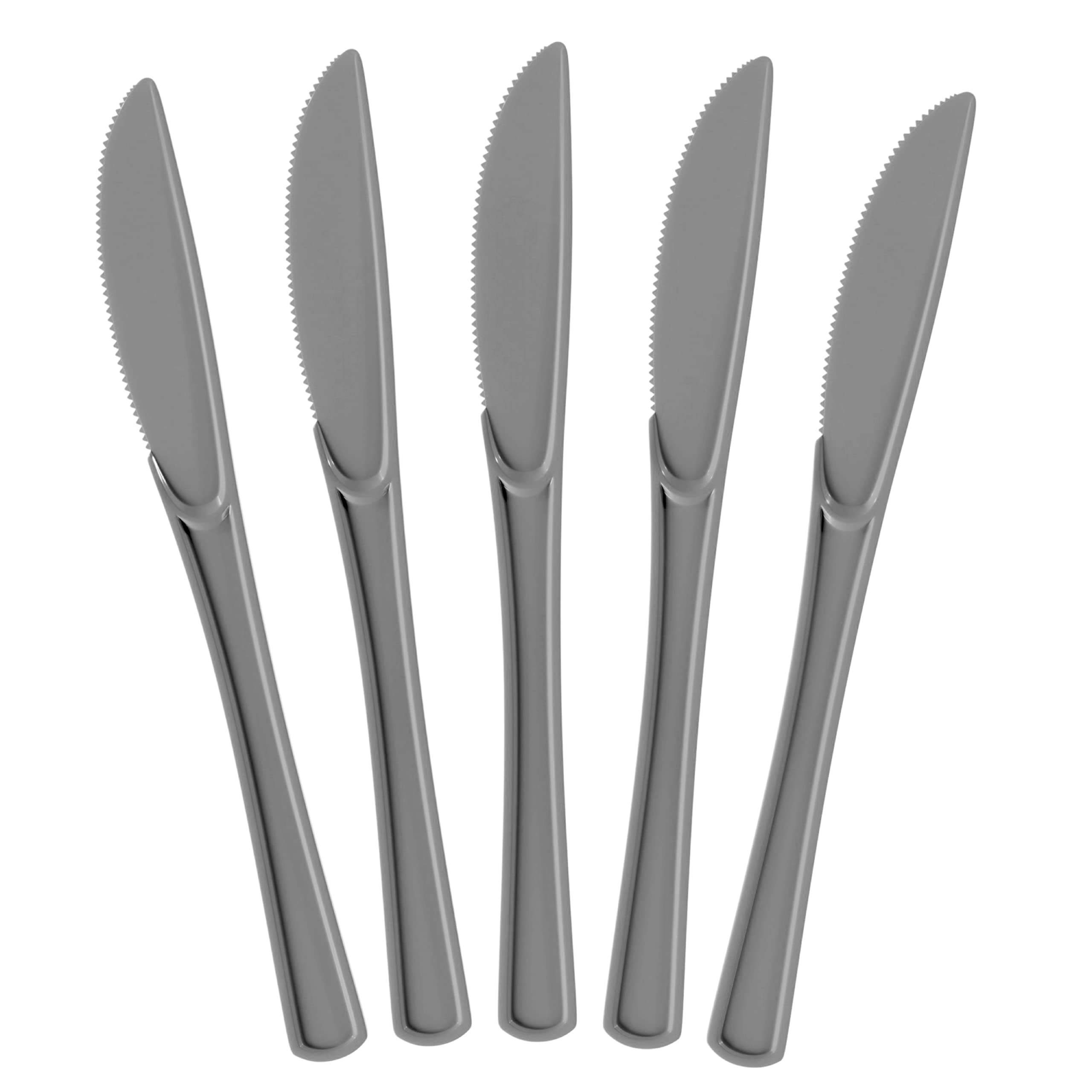 Heavy Duty Silver Plastic Knives | 50 Count
