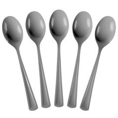 Heavy Duty Silver Plastic Spoons | 50 Count
