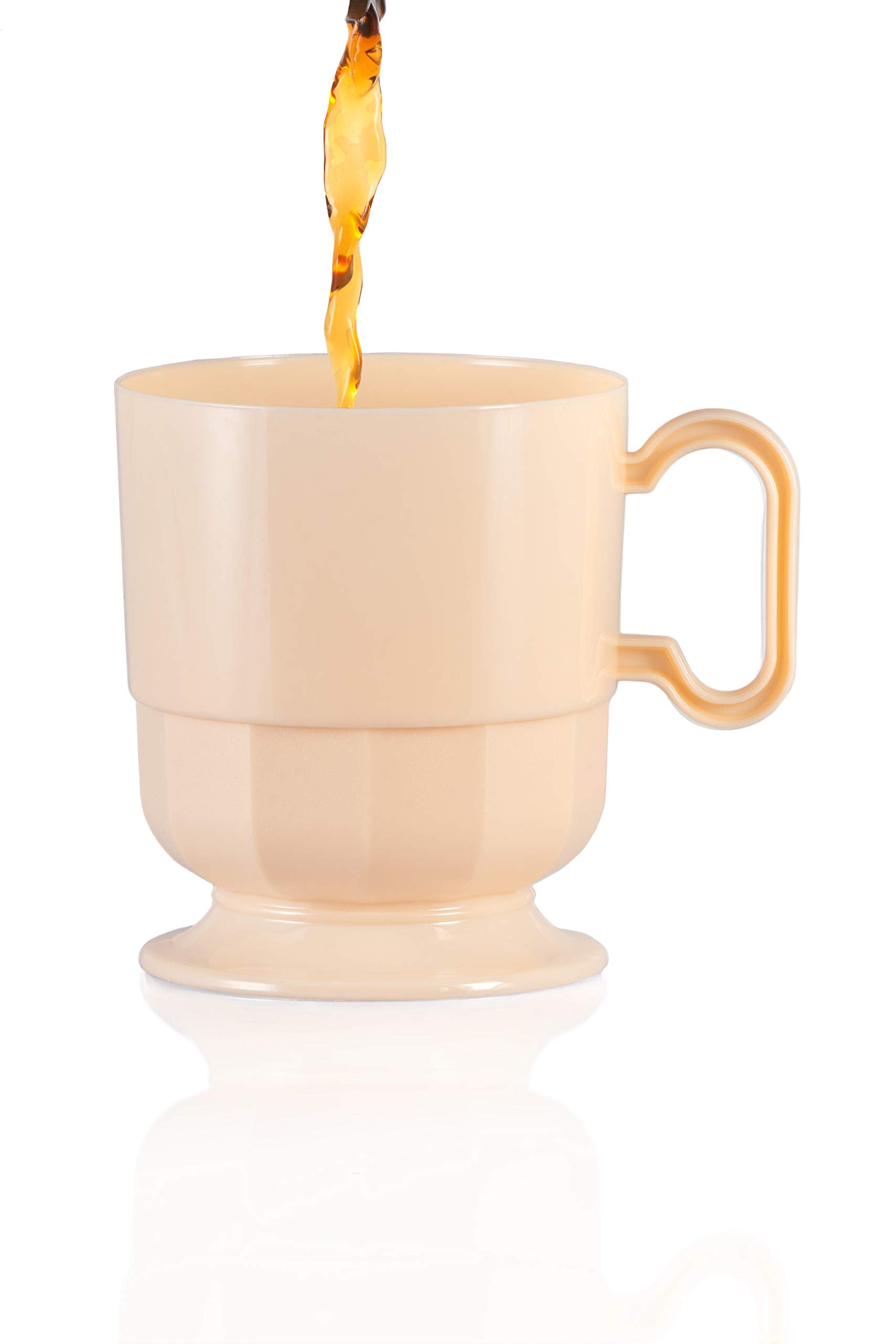 8 Oz. Ivory Glazed Coffee Cup w/ Handle | 8 Count