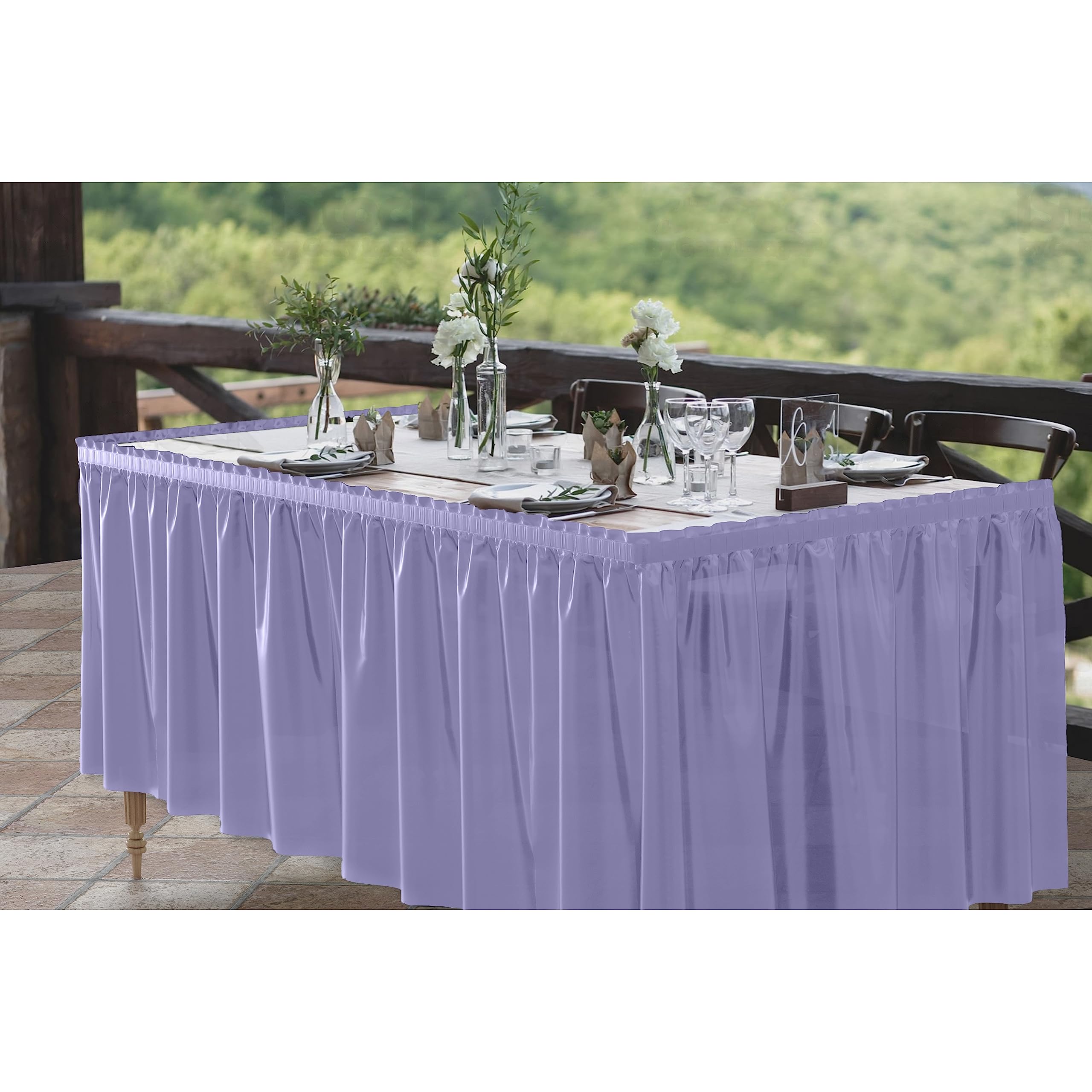 Lavender Plastic Table Skirt