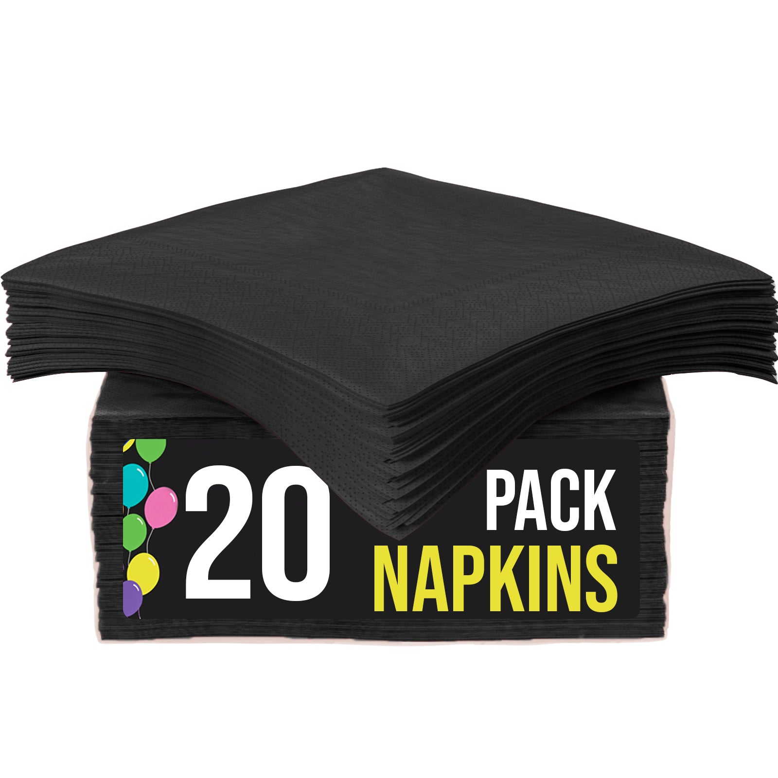 Black Beverage Napkins | 20 Count