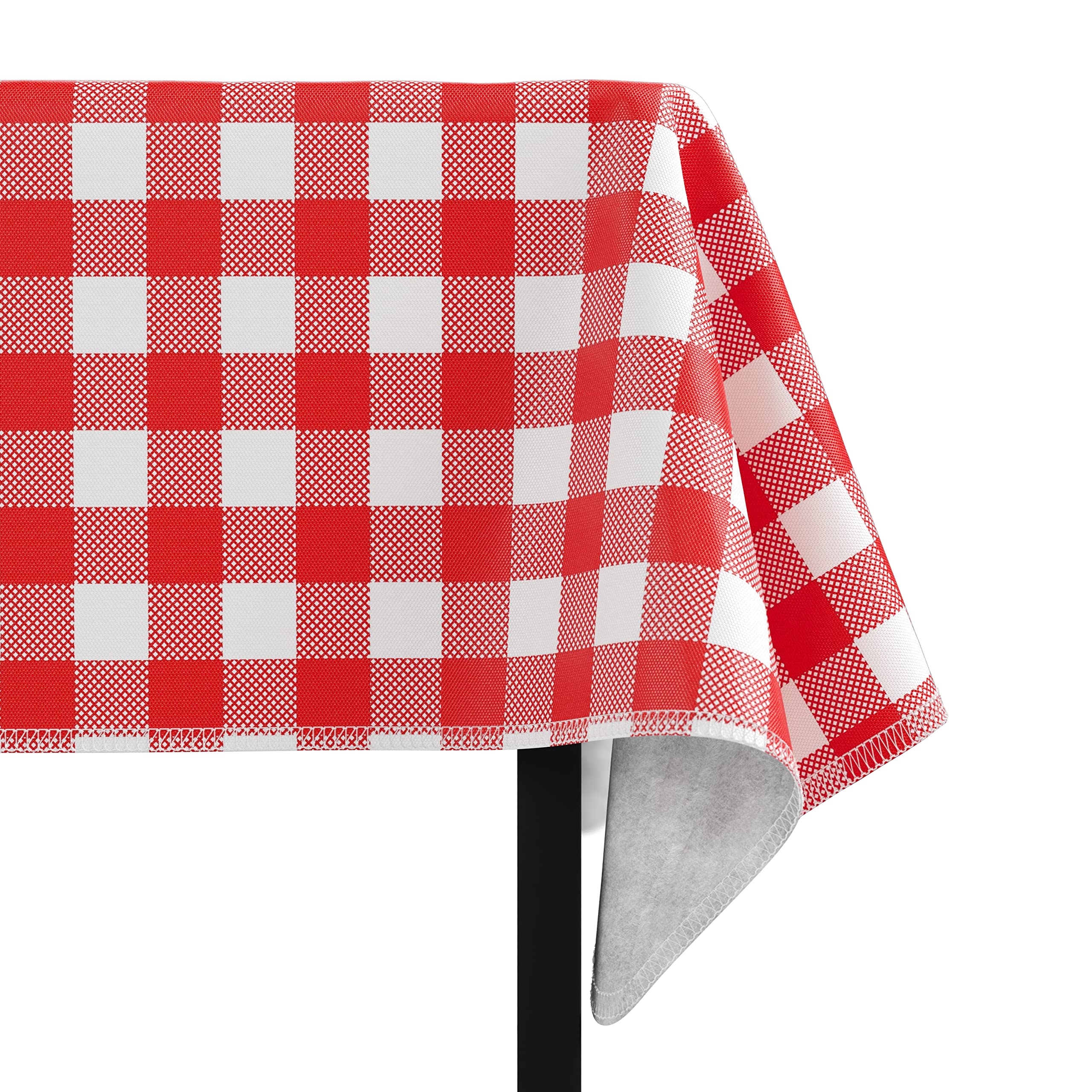 Red Gingham Flannel Backed Table Cover 54 In. x 108 In.