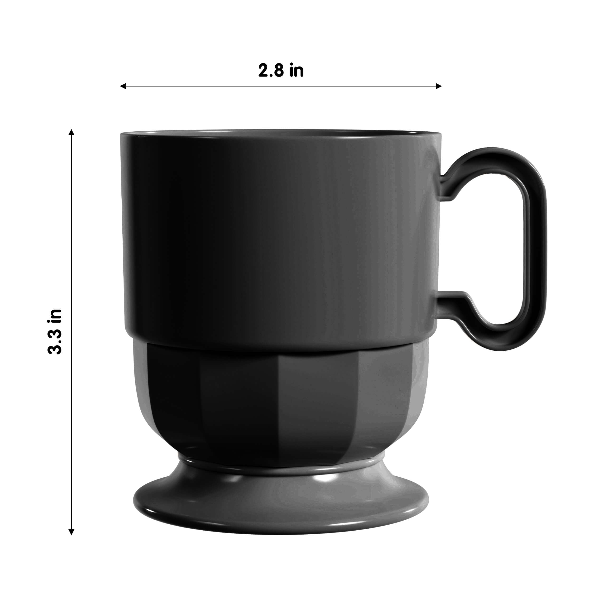 5 Oz. Black Mini Espresso Mugs W/ Handle | 8 Count