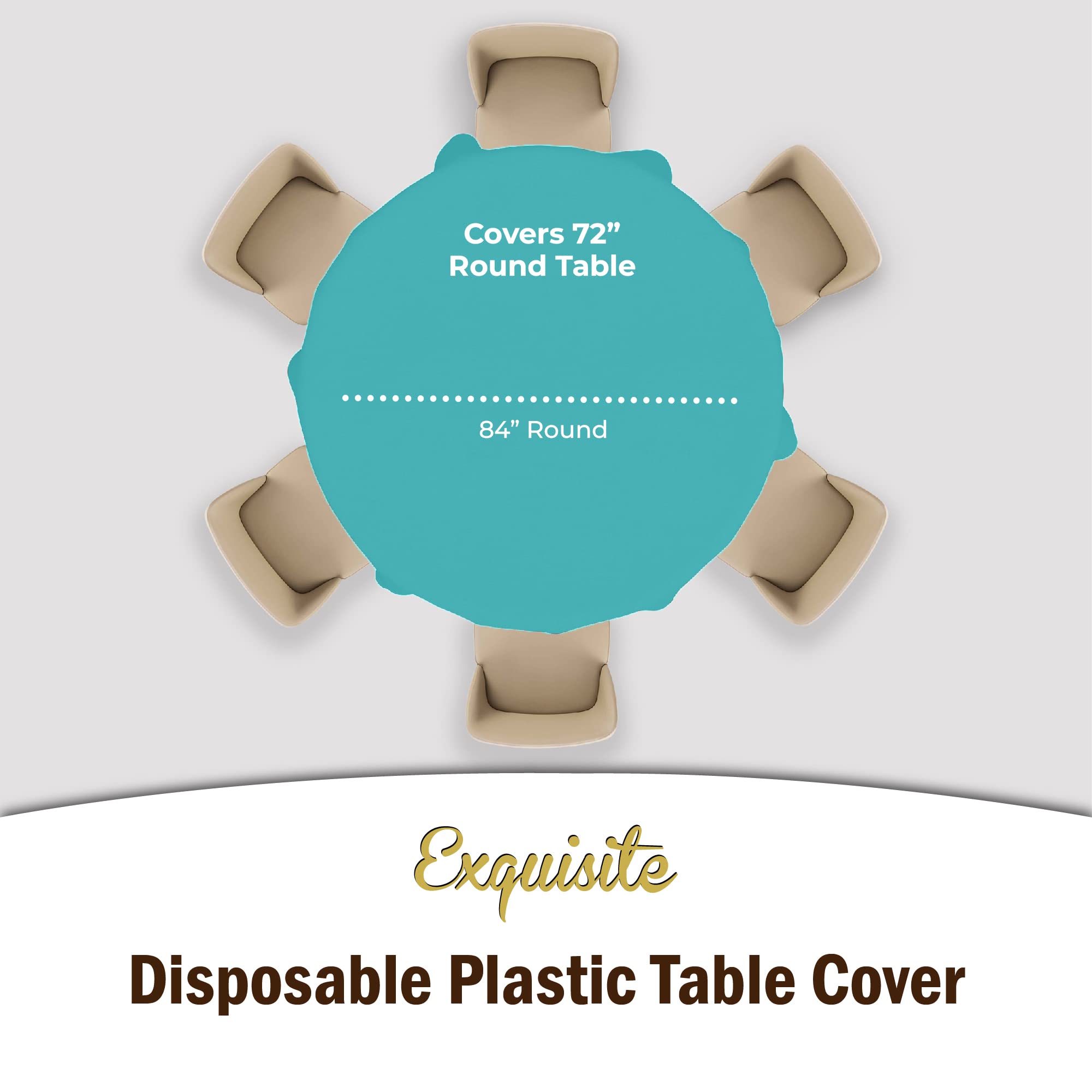 Premium Aqua Blue Plastic Table Cover