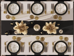 Disposable Black And Matiz Dinnerware Set