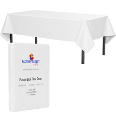 White Flannel Backed Table Cover 54 In. x 108 In.