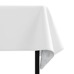 White Flannel Backed Table Cover 70 In. Round