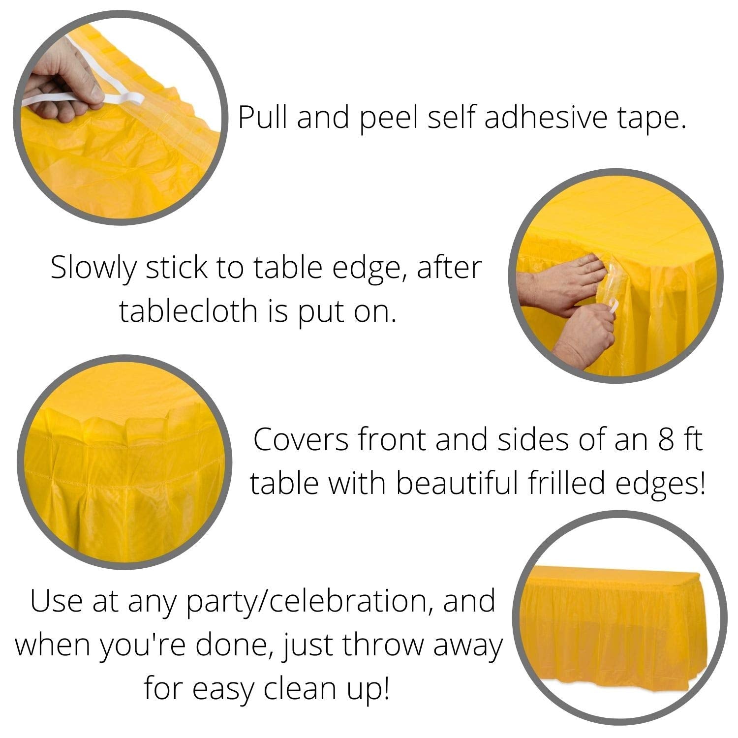 Yellow Plastic Table Skirt