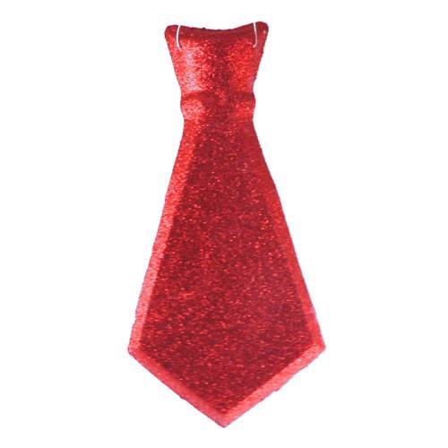 18in. Red Glitter Ties (12)