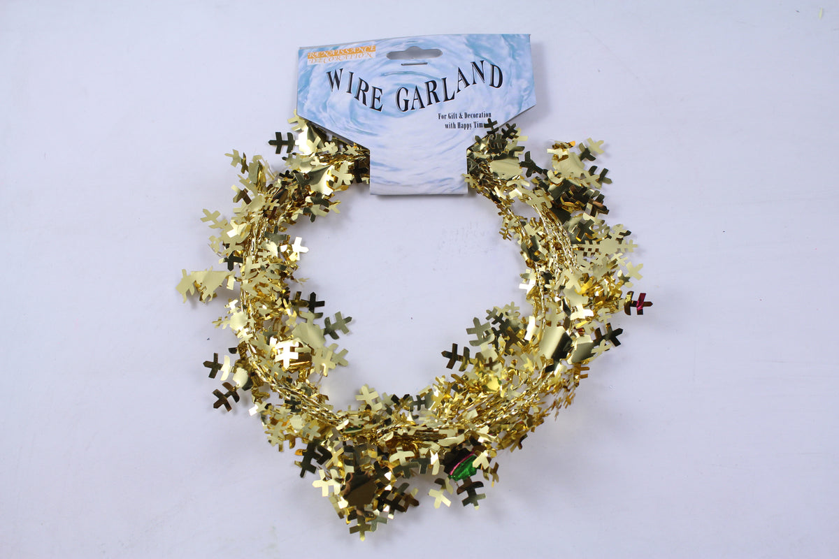 Gold Snowflake Wire Garland