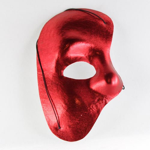 Red Satin Partial-Face Mask For Parties