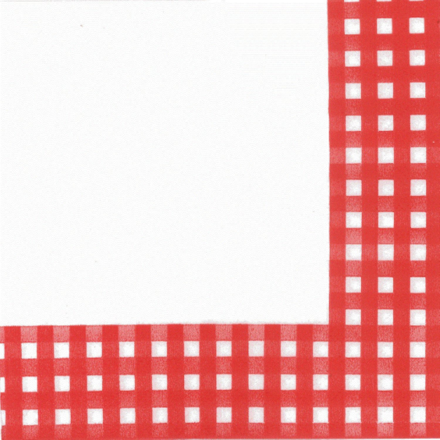 Red Gingham Printed Paper Napkins | 20 Count