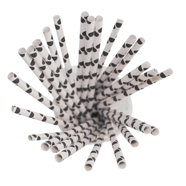 Black Polka Dot Paper Straws | 25 Count