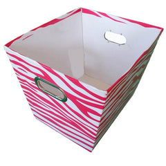 Zebra Print Decorative Basket-Magenta